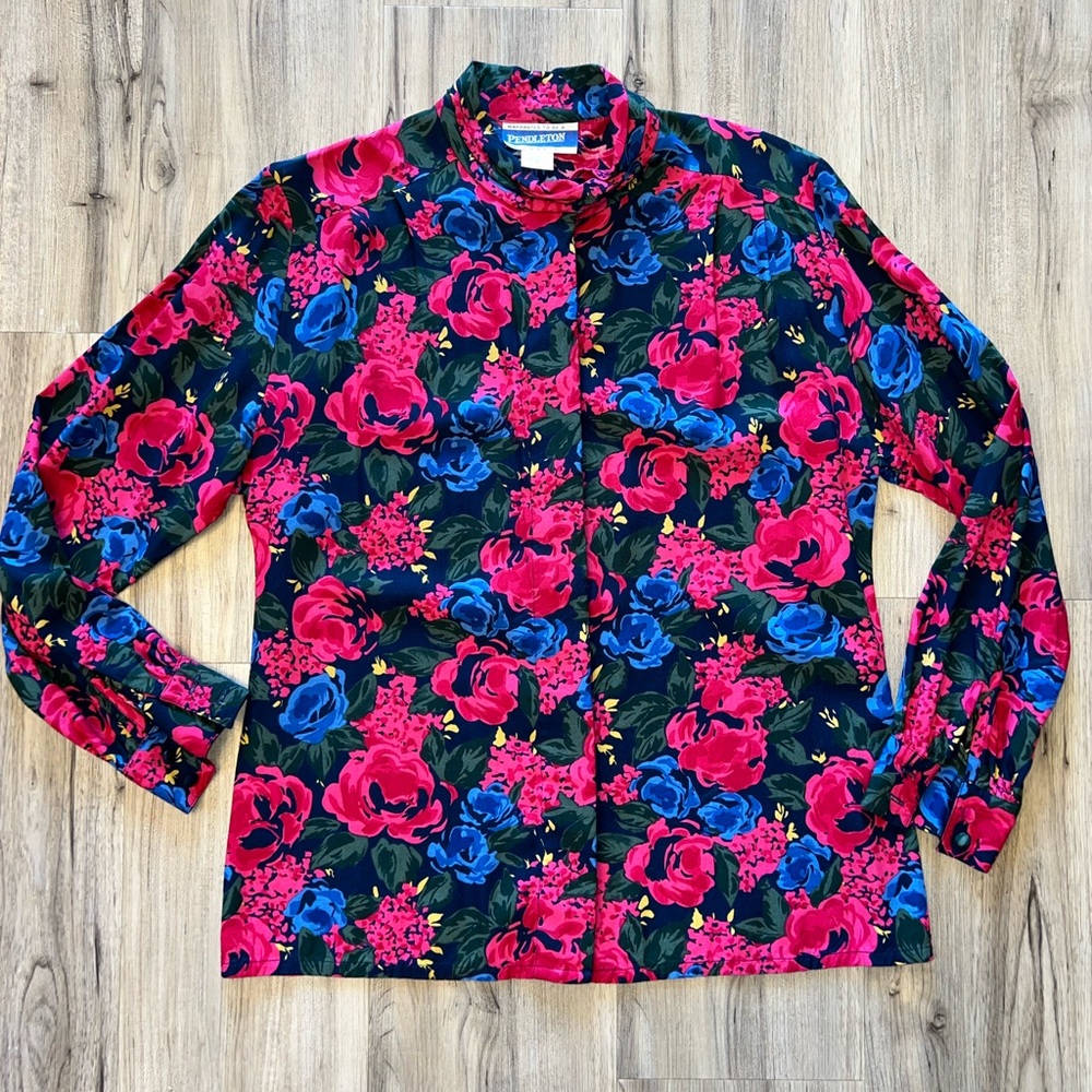 Pendleton Pink and Blue Floral Shirt